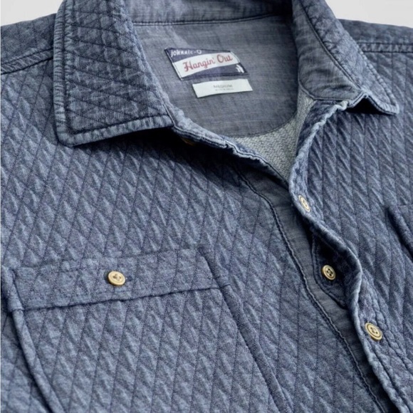 NWT $198 Johnnie-O Haskell Indigo Dyed Shirt Jacket Shaket Indigo Sz XL - Picture 2 of 5